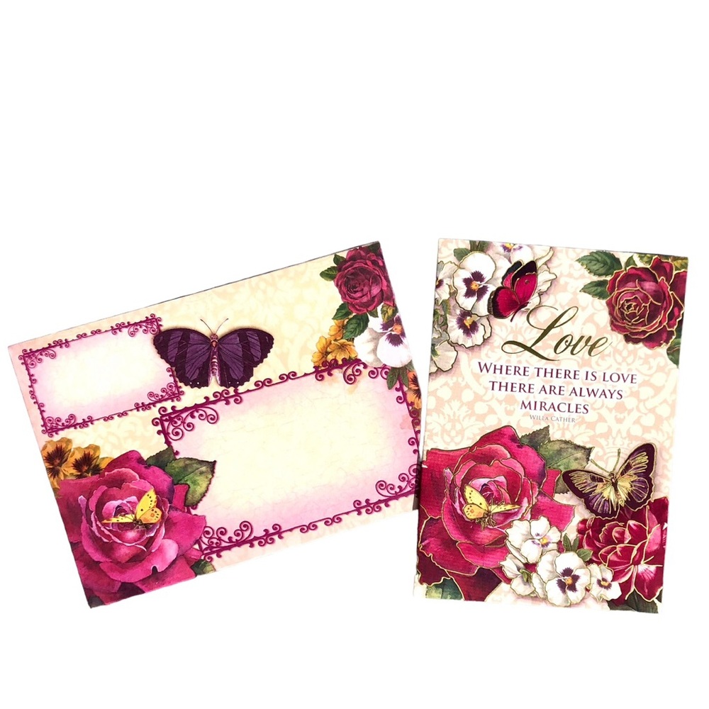 Pooch & Sweetheart Single Love Garden Embellished Blank Note Card & Env (73723)